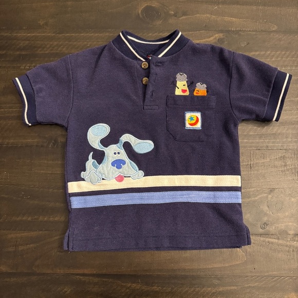 Vintage 2000 Blue’s Clues Embroidered Shirt Toddler 3T Navy Retro Nickelodeon - Picture 1 of 7